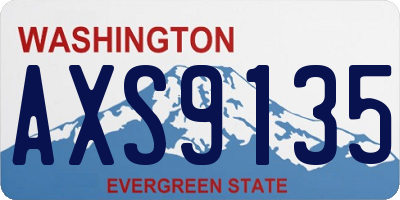 WA license plate AXS9135