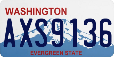 WA license plate AXS9136