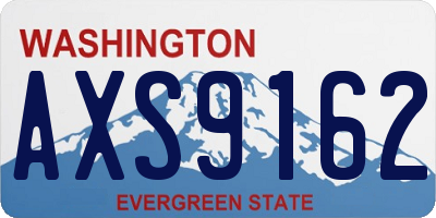 WA license plate AXS9162