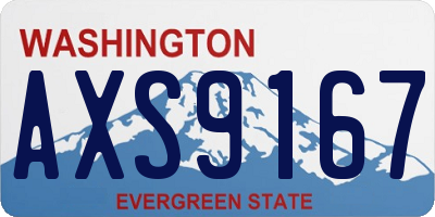WA license plate AXS9167