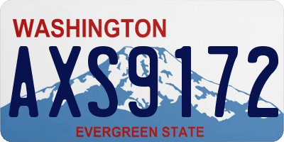 WA license plate AXS9172