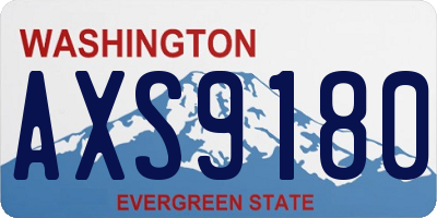 WA license plate AXS9180