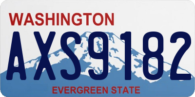 WA license plate AXS9182