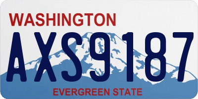 WA license plate AXS9187