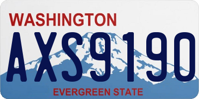 WA license plate AXS9190