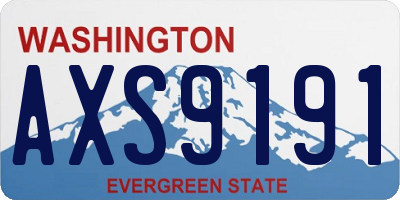 WA license plate AXS9191