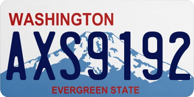 WA license plate AXS9192