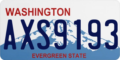WA license plate AXS9193