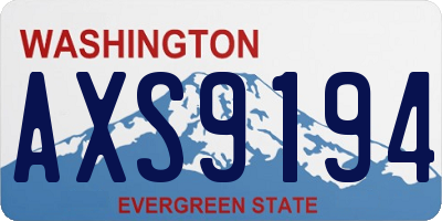 WA license plate AXS9194