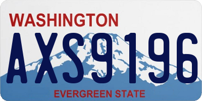 WA license plate AXS9196