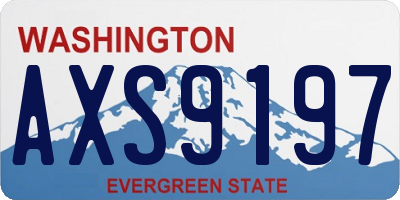 WA license plate AXS9197