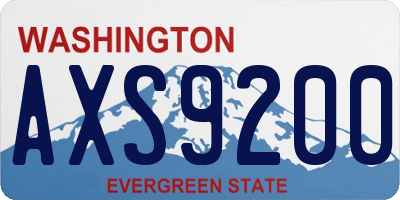 WA license plate AXS9200