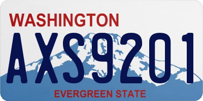 WA license plate AXS9201