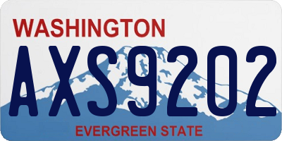 WA license plate AXS9202