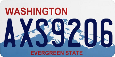 WA license plate AXS9206