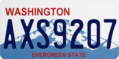 WA license plate AXS9207