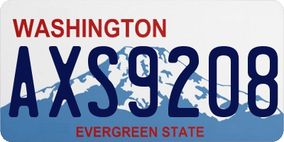WA license plate AXS9208