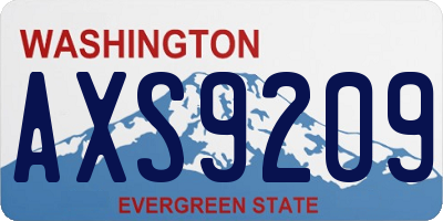 WA license plate AXS9209
