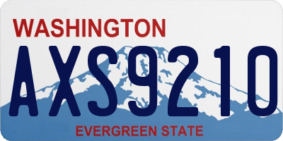 WA license plate AXS9210