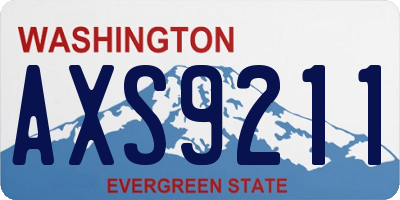 WA license plate AXS9211