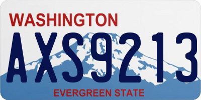 WA license plate AXS9213