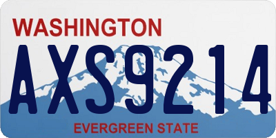 WA license plate AXS9214