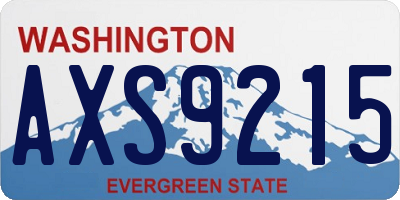 WA license plate AXS9215