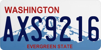 WA license plate AXS9216