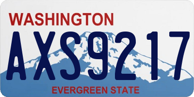 WA license plate AXS9217