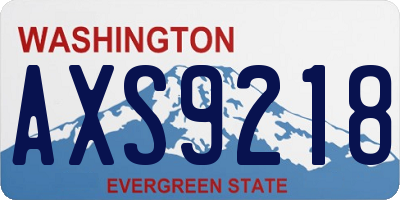 WA license plate AXS9218