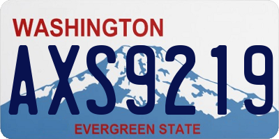 WA license plate AXS9219