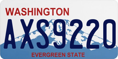WA license plate AXS9220