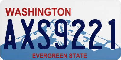 WA license plate AXS9221