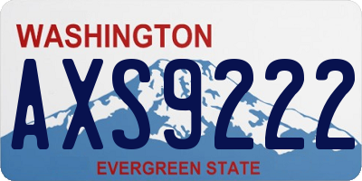 WA license plate AXS9222