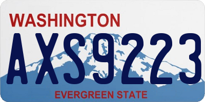 WA license plate AXS9223