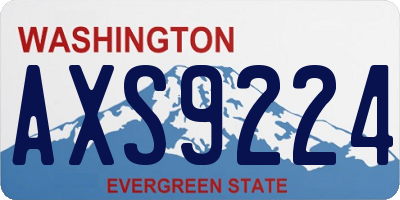 WA license plate AXS9224