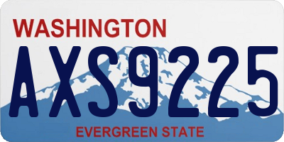 WA license plate AXS9225