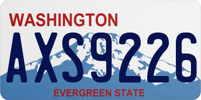 WA license plate AXS9226