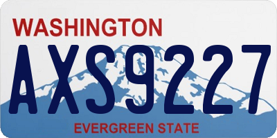 WA license plate AXS9227