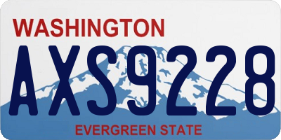 WA license plate AXS9228