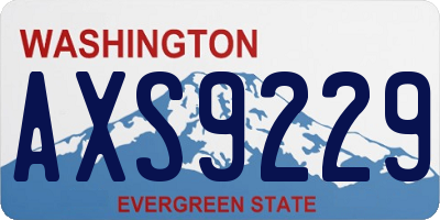 WA license plate AXS9229