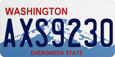 WA license plate AXS9230