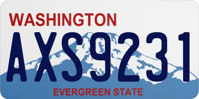 WA license plate AXS9231