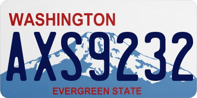 WA license plate AXS9232