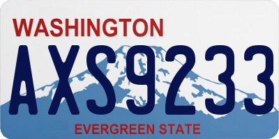 WA license plate AXS9233