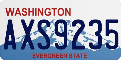 WA license plate AXS9235