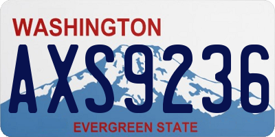 WA license plate AXS9236