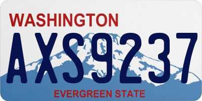 WA license plate AXS9237