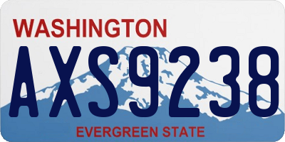 WA license plate AXS9238