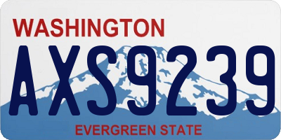 WA license plate AXS9239